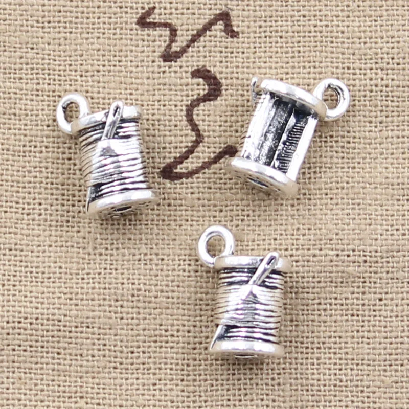 12 sztuk Charms Clew igła 14x7mm antyczne srebro kolorowe platerowane wisiorki dokonywanie DIY Handmade tybetański kolor srebrny biżuteria