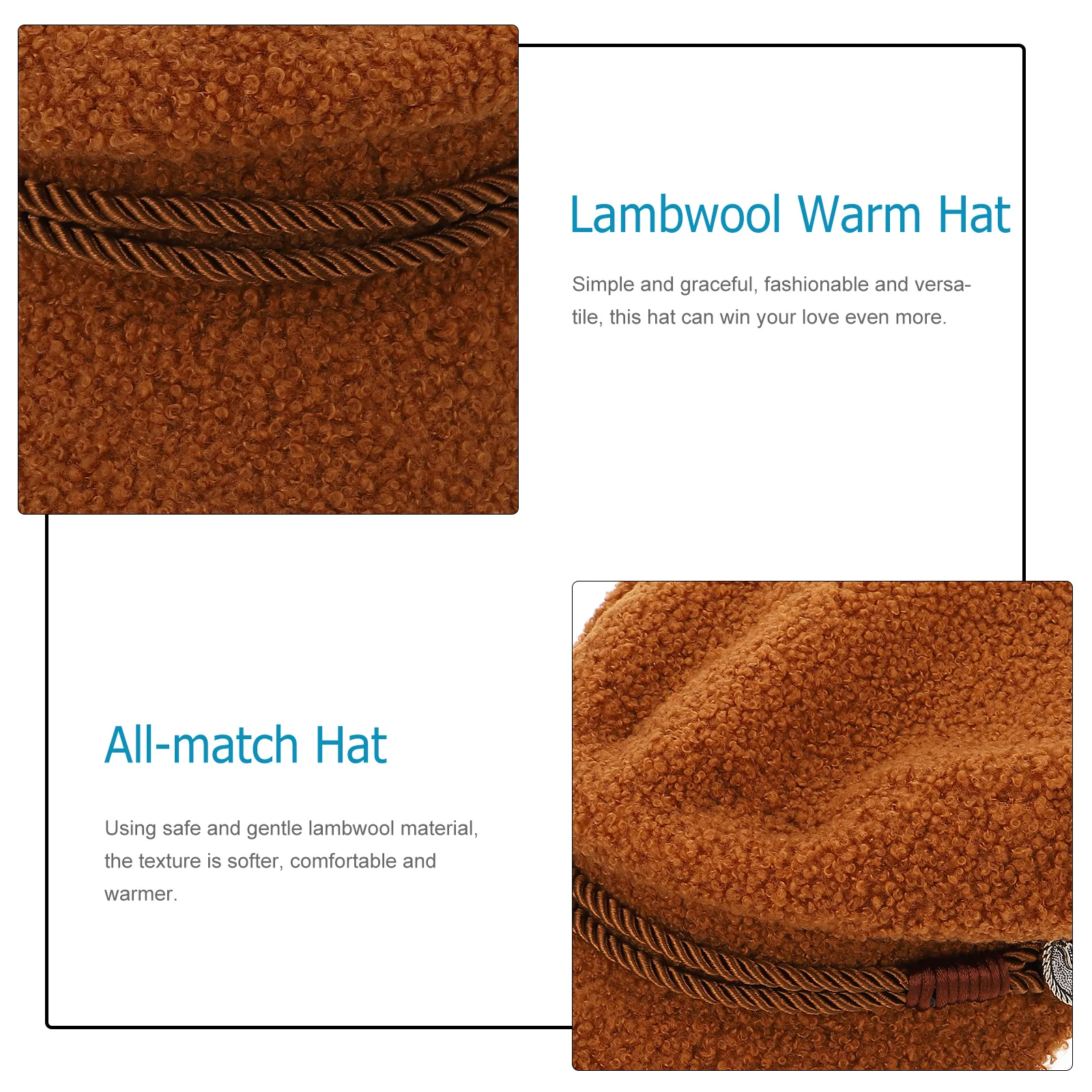 

1 pc Hat Lambwool Warm Beanie For Women Winter Outdoor Casual All-Match Fashionable Female Decorative Hat Hats