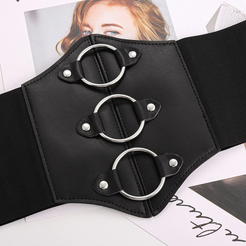 PU Leather Corset Belt, Elastic High-Waisted Girdle for Women, Slimming Body Shaper, Versatile Daily Wear Bustier Bandage