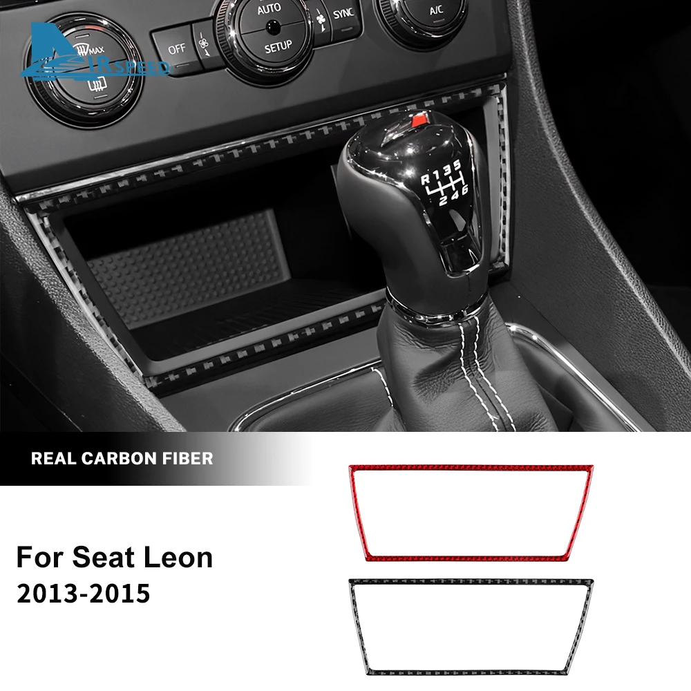 

Real Soft Carbon Fiber Sticker For Seat Leon 2013 2014 2015 LHD RHD Car Central Storage USB Port Frame Interior Accessories