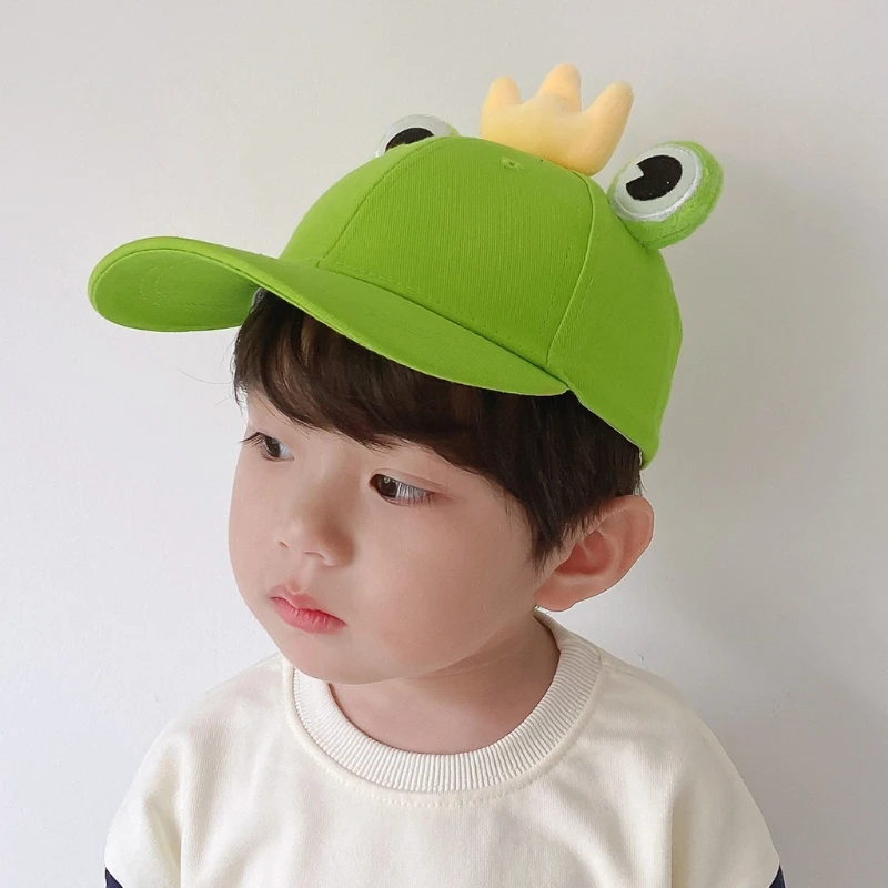 Kids Cartoon for Frog Eyes Cotton Baseball Spring Summer Outdoor Sunscreen Sweet Candy Color Adjustable Dropship