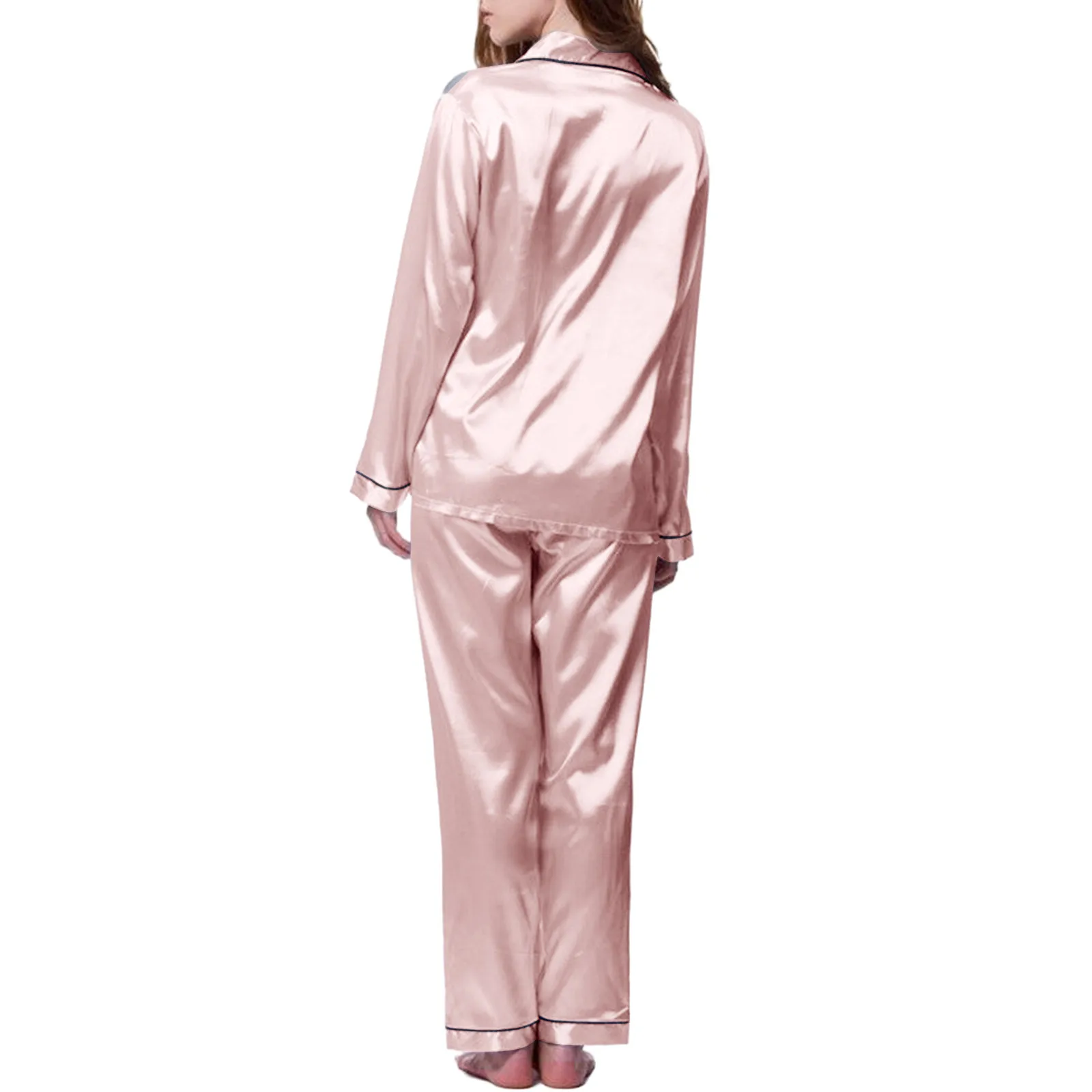 Pajamas For Women Winter Long sleeves Sleepwear Sexy Lingerie Satin Pajama Sets Female Night Clothes Silk Pyjamas Loungewear New