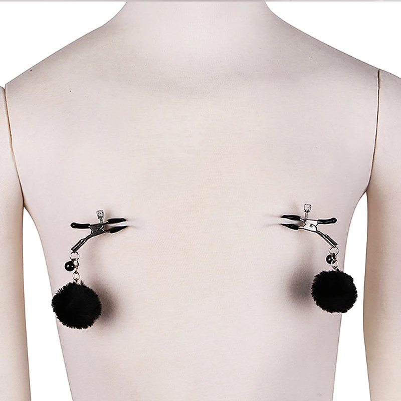 Bdsm, producto erótico para parejas, abrazaderas para pezones de mariposa y campana, estimulación de bola de pelo para coqueteo femenino, accesorios exóticos, Juguetes sexuales para mujeres