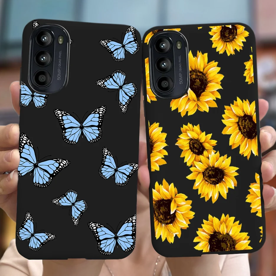 For Motorola Moto G52 Case Cute Sunflower Pretty Girls Cover Soft Silicone Phone Case For Moto G52 G 52 MotoG52 Back Cover Coque