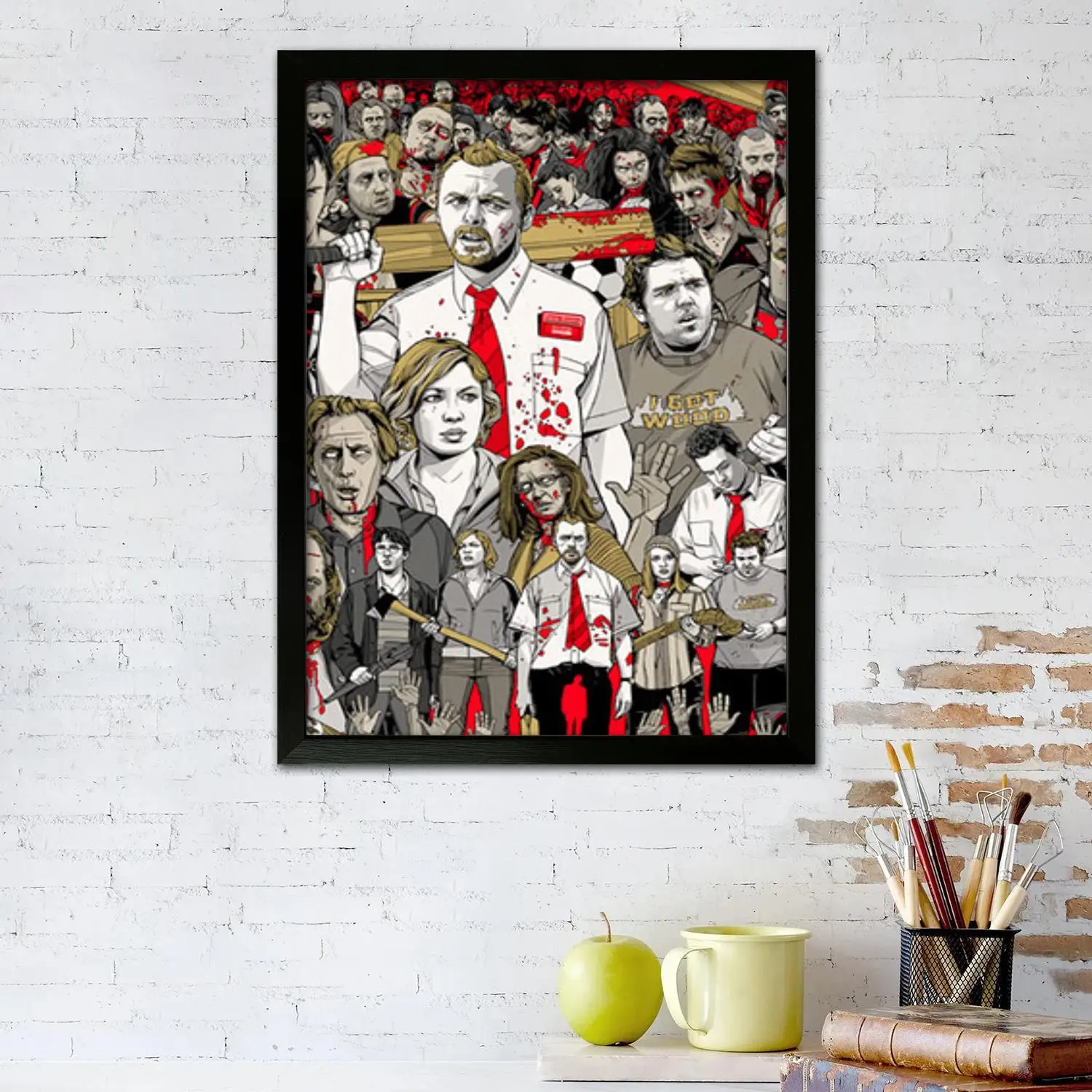 shaun of the dead movie Canvas Art Poster, Wall Art Picture Print, Modern Family Bedroom Decor Posters,Decorative painting