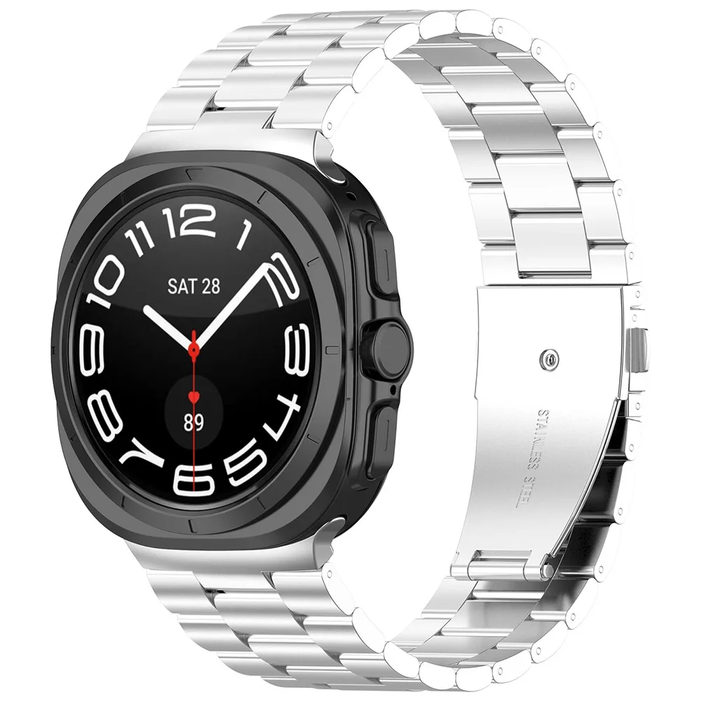 Correa de acero inoxidable para Samsung Galaxy Watch 7, correa de Metal de 47mm, correa de reloj ajustable, pulsera de repuesto