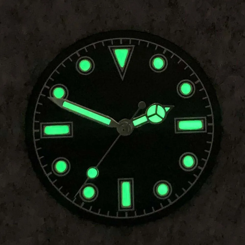 28.5MM Retro Orange Watch Dial Watch Hands Green Luminous Modified Dial for NH35 NH36 Watch Movement Upgrade Parts