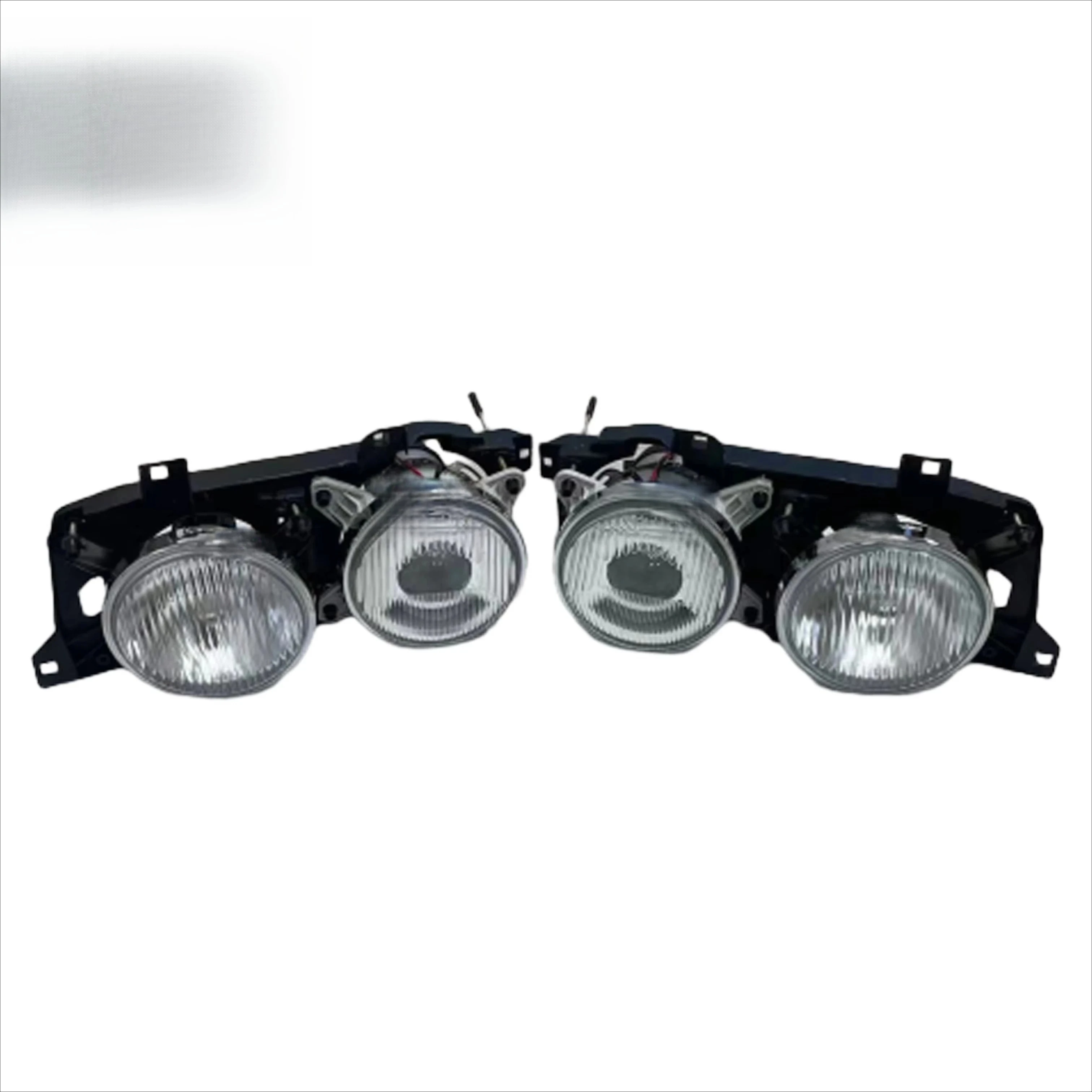 For LED Halo Ring Projector Headlight Headlamp 63121379185 And 63121379186 For 1989-1995 BMW E34 E32 525i 530i 535