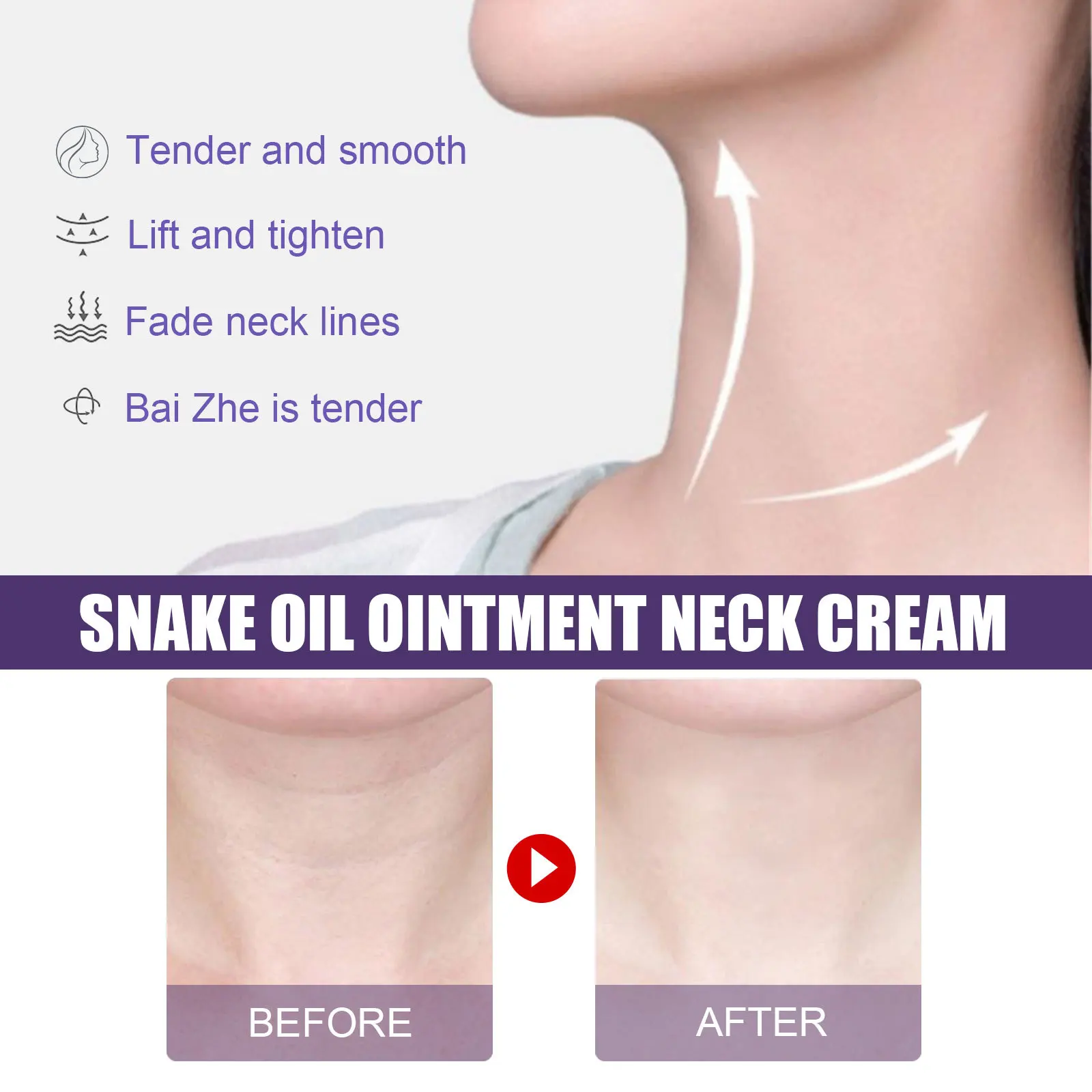 Natural Snake Oil Neck Firming Cream Wrinkles Remover Skin Rejuvenation Moisturizing Anti Aging Whitening Neck Cream Skin Care