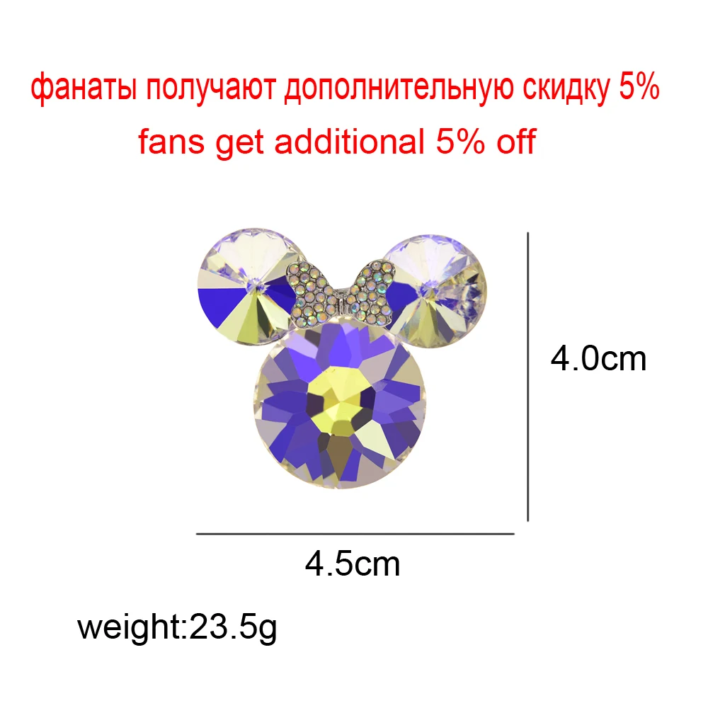 CINDY XIANG Shining Crystal Mouse Shape Brooches For Women Cute Animal Pin Bowknot Accessories 2 Colors Available High Quality