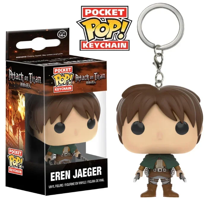 Funko Keychains Attack on Titan Levi Eren Jaeger Annie Leonhart Hatsune.Miku Action Figure Keychain Pocket Toys Dolls Keyring