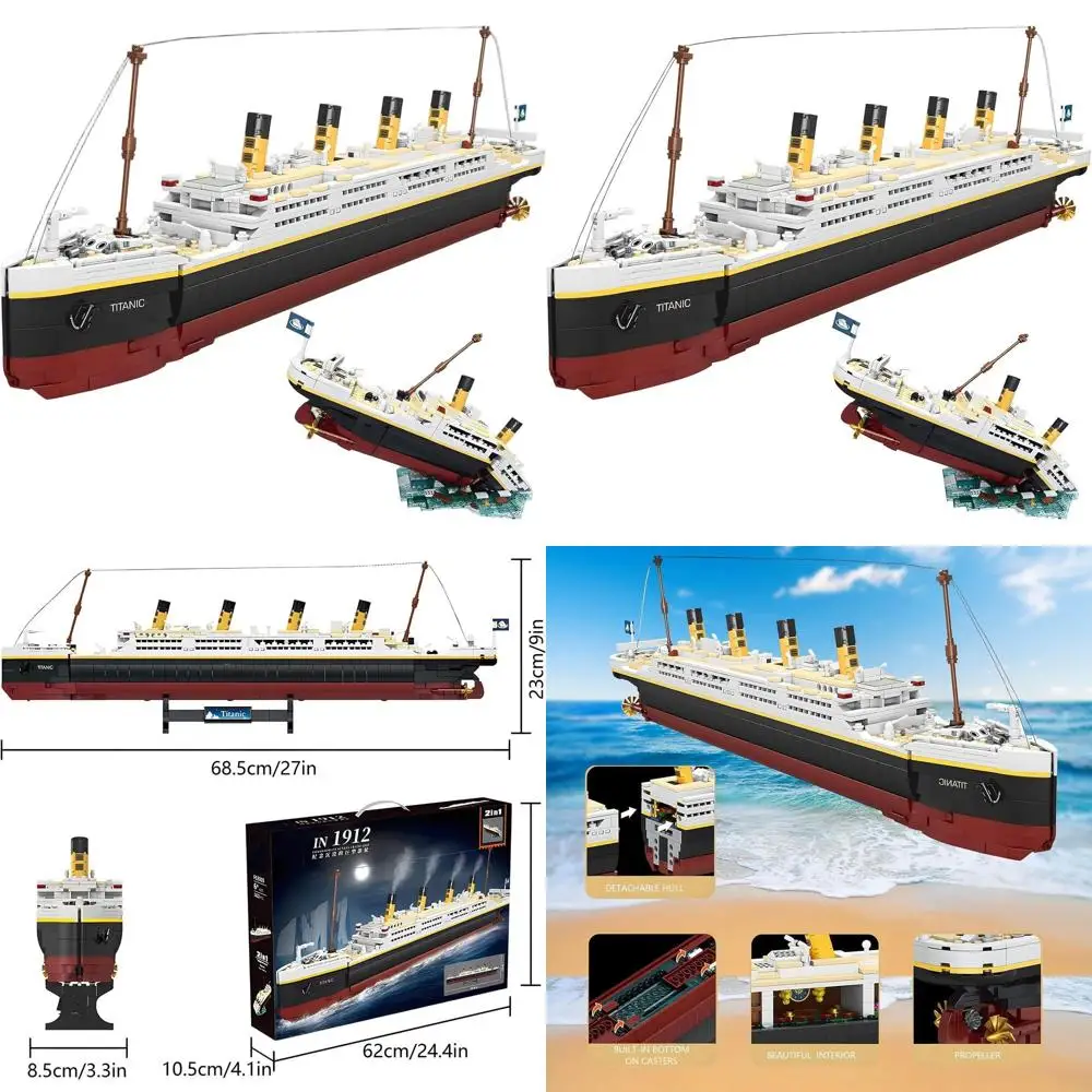 2022-Piece Titanic Ship Model Kit, Building Blocks for Kids & Adults, Compatible with Major Brands, Ideal Christmas Gift
