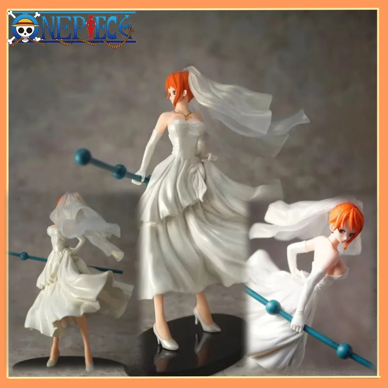 

One Piece 20cmAnime Nami Action Figure - Wedding Dress Version Top Sexy Girl PVC Statue Collectible Toy Model Ornament for Gifts