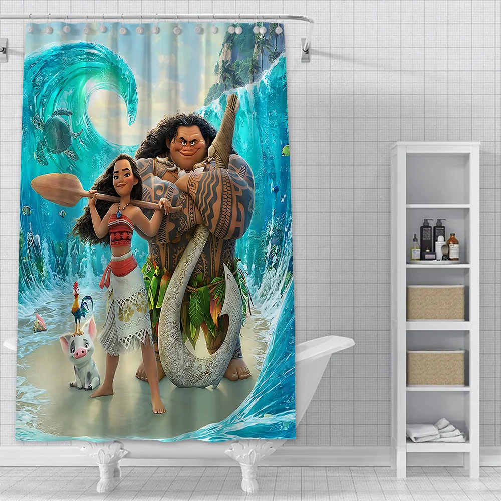 Cartoon M-Moana Shower Curtain Waterproof Polyester Fabric Paint Colorful Bath Curtains Home Bathroom Decor Curtain With Hook