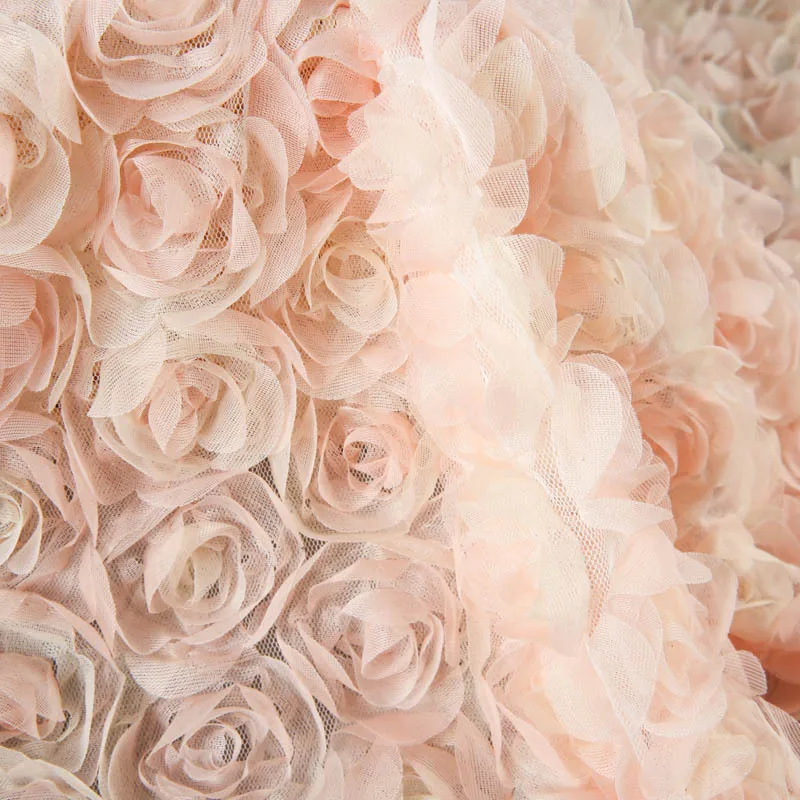 

Новая 3D розовая шифоновая кружевная ткань, сценический костюм, свадебный тюль, вышитая ткань, дизайнерская ткань для шитья одежды своими руками