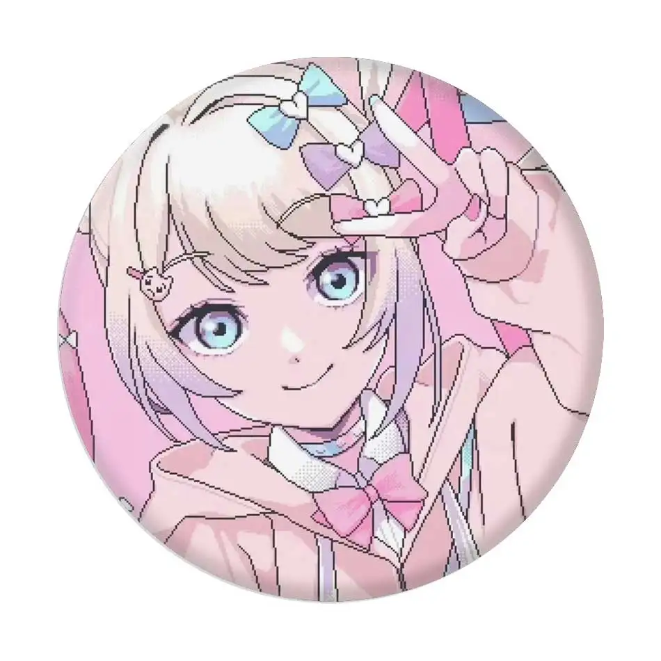 58mm Round Ame-chan Anime Badge Wear-resistant Daily Accessories Fine Craft For Display Arrangement And Festival Gift Giving