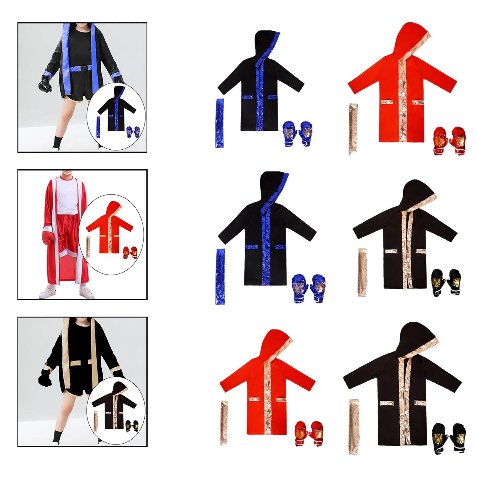 زي الملاكمة التنكري للأطفال خفيف الوزن لعيد الميلاد متعدد الاستخدامات