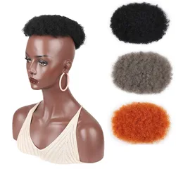 Jeedou Synthetic Toupee Hairpiece Short Curly Hair Clip On Hair Topper Wigs Afro Women Man's Wig For Bald Head Thinning Hair
