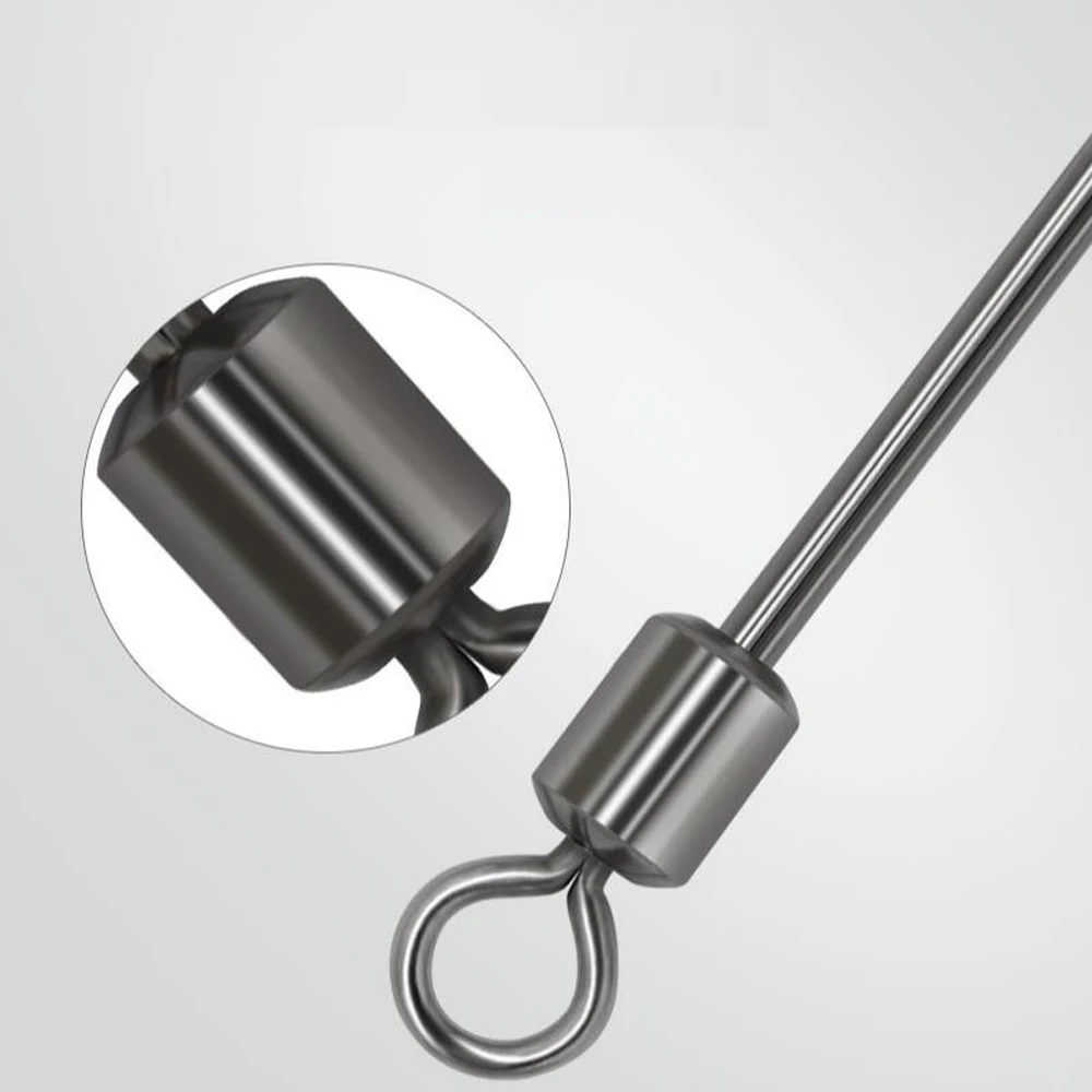 20 piezas de alambre de acero, poste largo, giratorios de pesca, rodamiento de bolas, anillos sólidos giratorios para accesorios de pesca de carpa