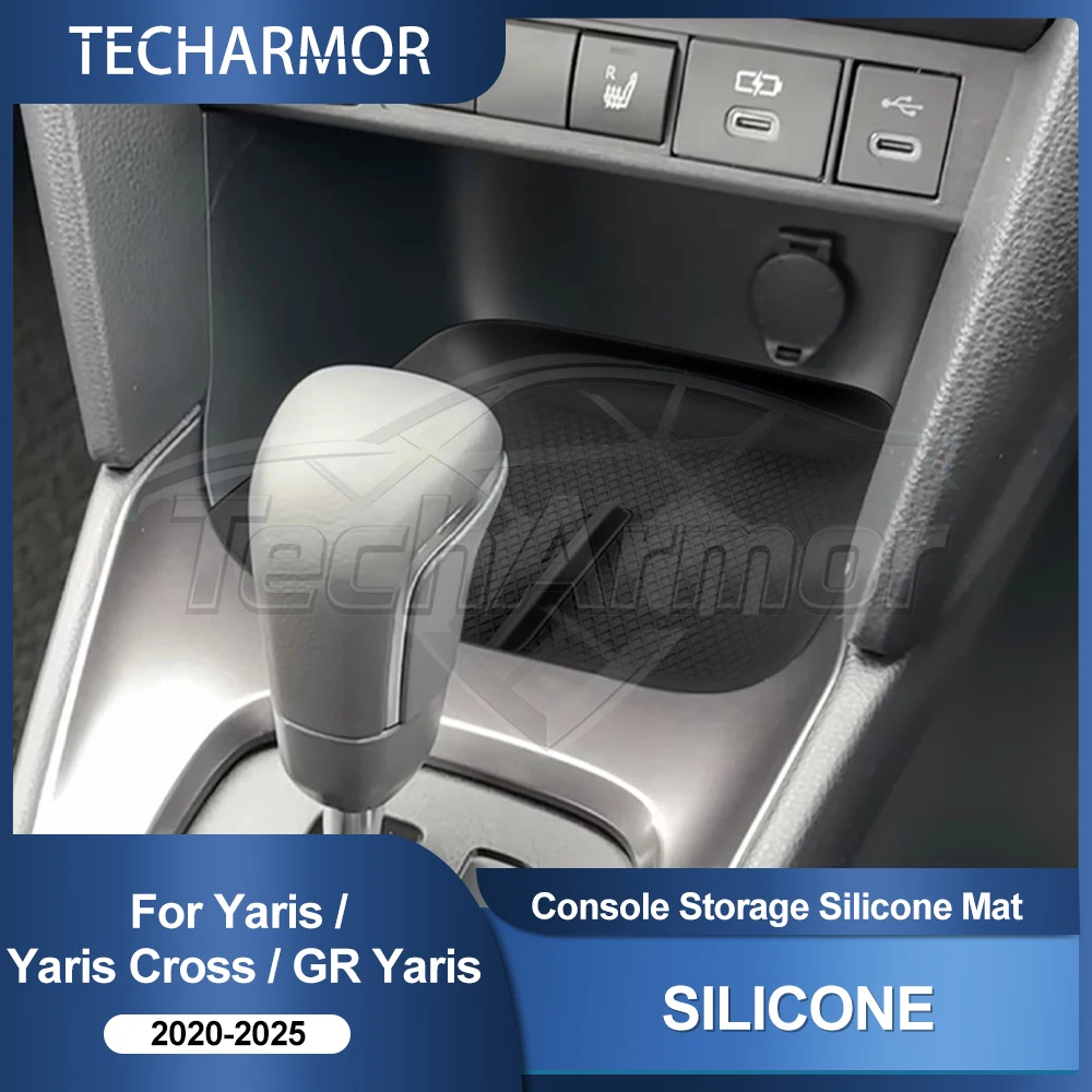 Für Toyota Yaris Cross 2020 2021 2022-25 Silikon-Gummi Mittelkonsole Getränkehalter Aufbewahrungsbox-Pad Navigationsbildschirm-Pad