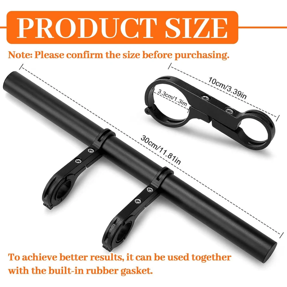 Aluminum Alloy Bike Handlebar Extender,Double Clamp Mounting Base, Handle Bar Extension for Ebike,Bicycle,Scooter