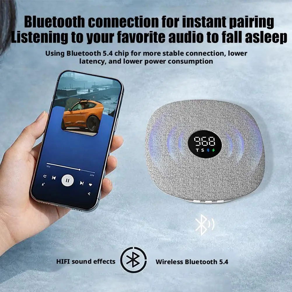 

Bluetooth-колонка под подушку, Hi-Fi стерео, проигрыватель для сна, с дисплеем, поддержкой TF-карт, музыкальный саундбар, таймер, LED-подсветка, отключение по таймеру T1I7