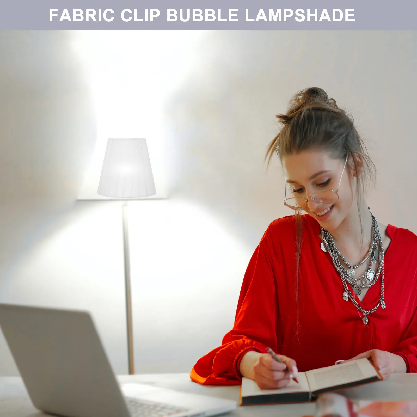2Pcs Premium Cloth Art Lamp Shade Clip Bulb Light Cover for Bedroom Living Room Chandelier Lamp Protection Soft Mood Lighting