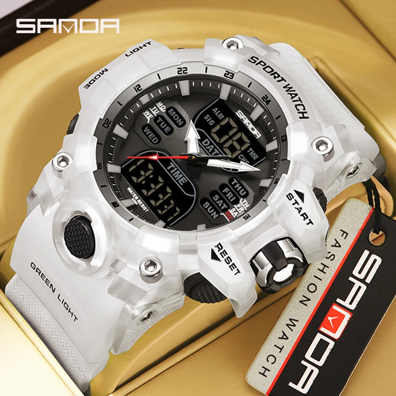 SANDA Luxury Brand Sports Men Military Watche Outdoor  LED Digital Watch 50M Waterproof Men Quartz Wristwatch Relogios Masculino