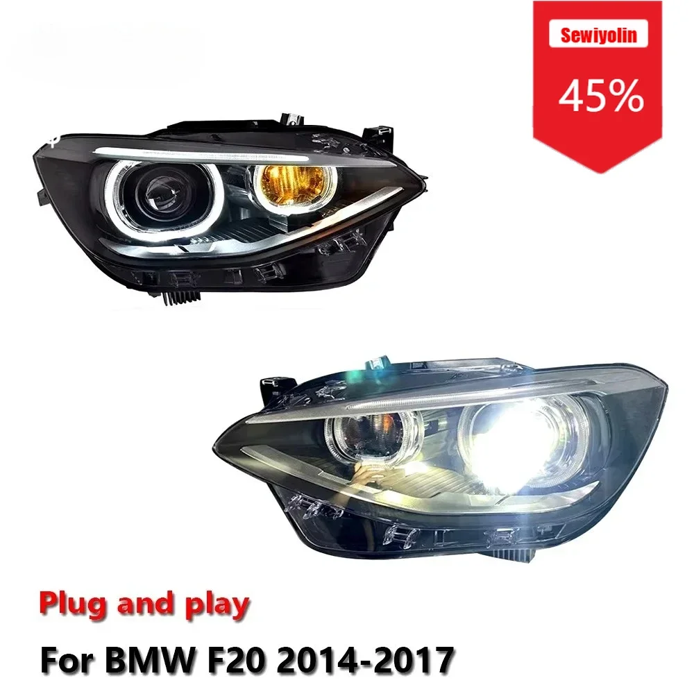 

Sewiyolin Автомобильные светодиодные фары в сборе для BMW 1 серии F20 2014-2017, автоматические противотуманные фары DRL, стоп-сигналы поворота Plug and Play
