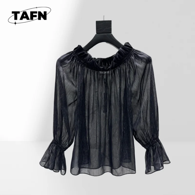 

Женская атласная рубашка с длинным рукавом, блузка с отложным воротником, женская однотонная хлопковая рубашка, свободная блузка AH0172