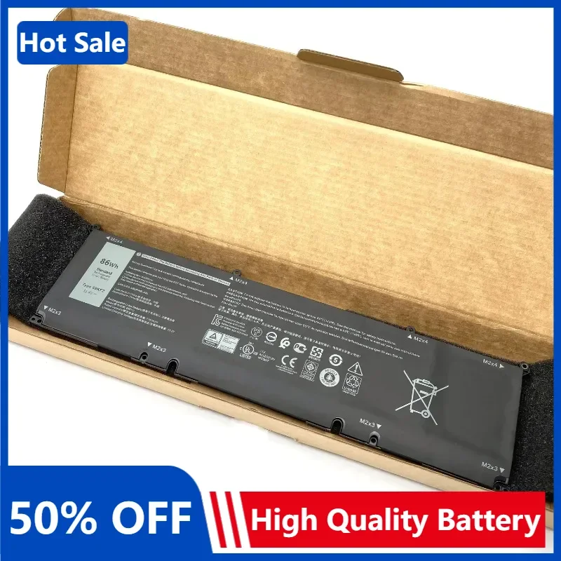 11.4V 7500mah 69KF2 Laptop Battery for DELL XPS15 9500 P91F 8FCTC M15 M17 R3/R4 Notebook Battery