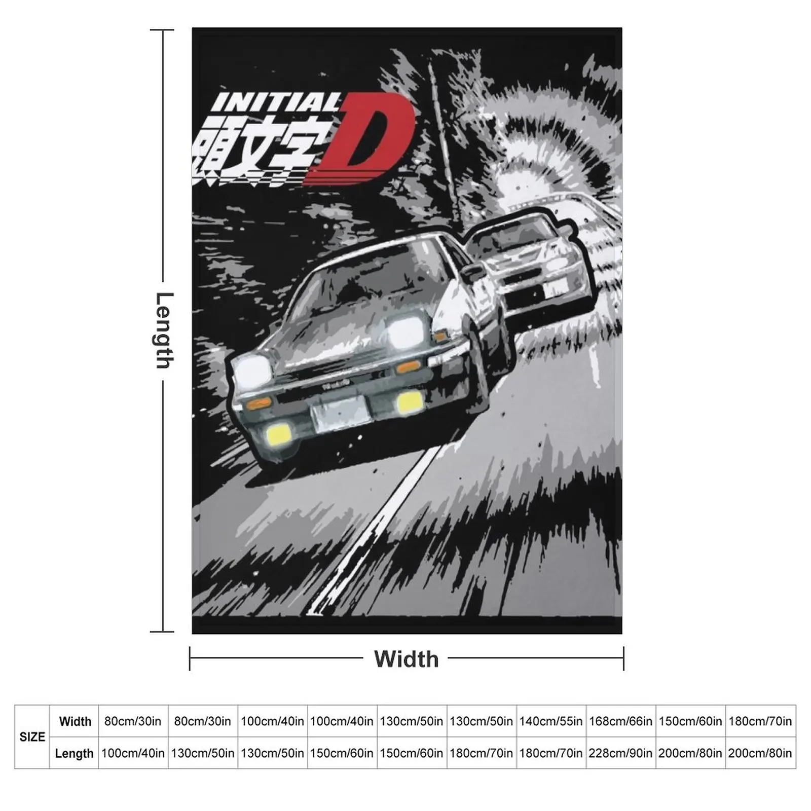 Initial D - Mountain Drift Racing Tandem AE86 vs EVO 6 Throw Blanket Sofa Throw Fashion Sofas Sleeping Bag Blankets