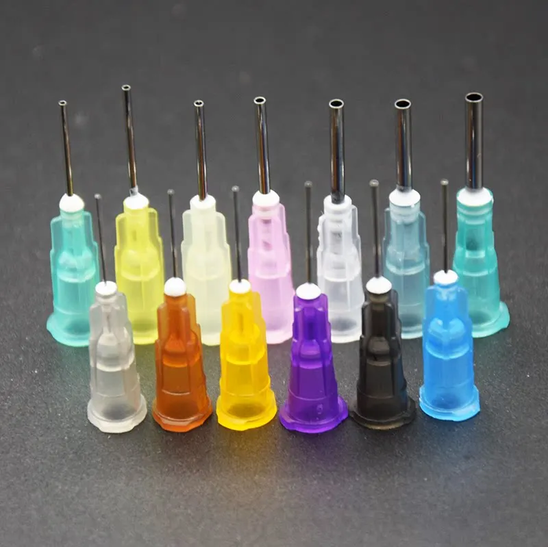 100PCS 13mm 14-30G Bayonet Glue Dispensing Needle Nozzle ,Straight Precision Liquid Syringe Needles Blunt Tips for Industrial
