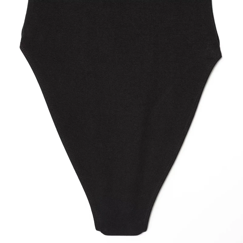 HXAO Sexy hauts noir Body femmes été sans manches minceur corps Corset une pièce femme maillots de bain col en V dos nu Body