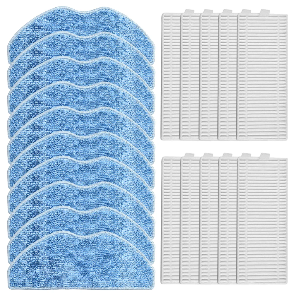 High Performance Filter and Mop Cloth Set for Tefal For XPlorer Serie 75 S+ RG8597W Vacuum Cleaner Total of 20 Pieces