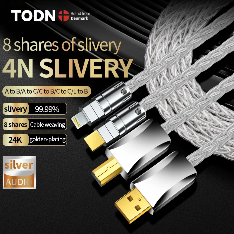 �y�Z�[�����zTODN HiFi Lightning to Type B USB�P�[�u�� �n�C�G���h����OTG Type A to Type B�AA-C�AC-B�AC-C USB�P�[�u�� �A���vDAC�p