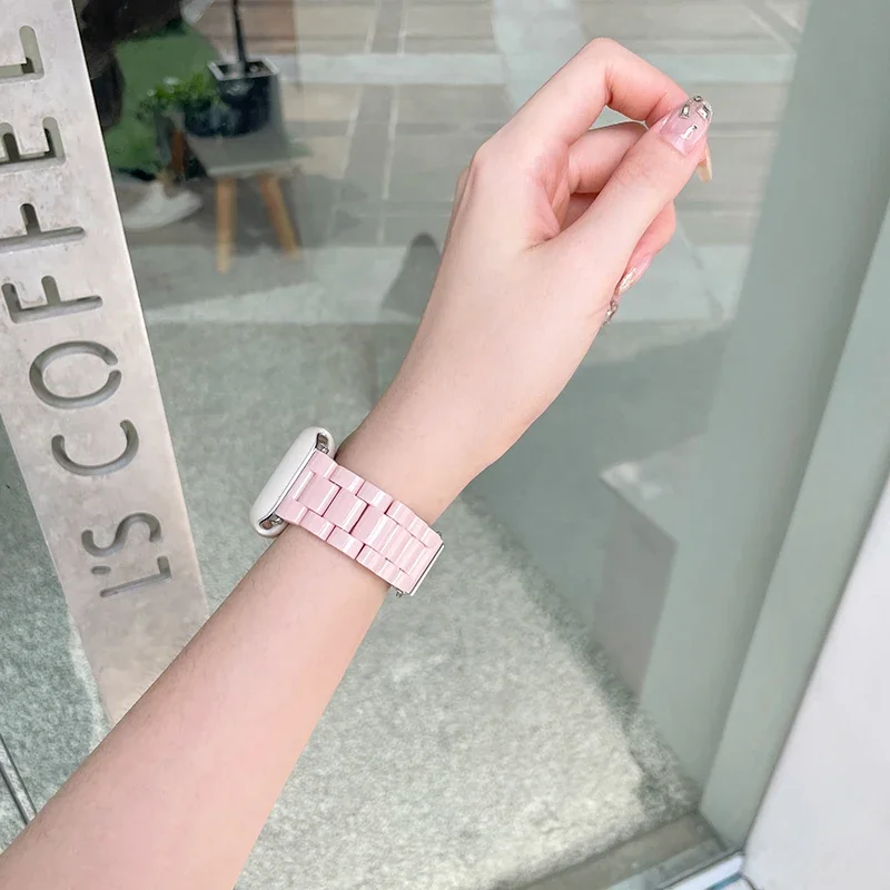 Candy Color Acrylic Strap for Apple Watch 41mm 45mm 40mm 44mm 38mm 42mm 49mm Wristband for iWatch Series Ultra 9 8 7 SE 6 5 4 3