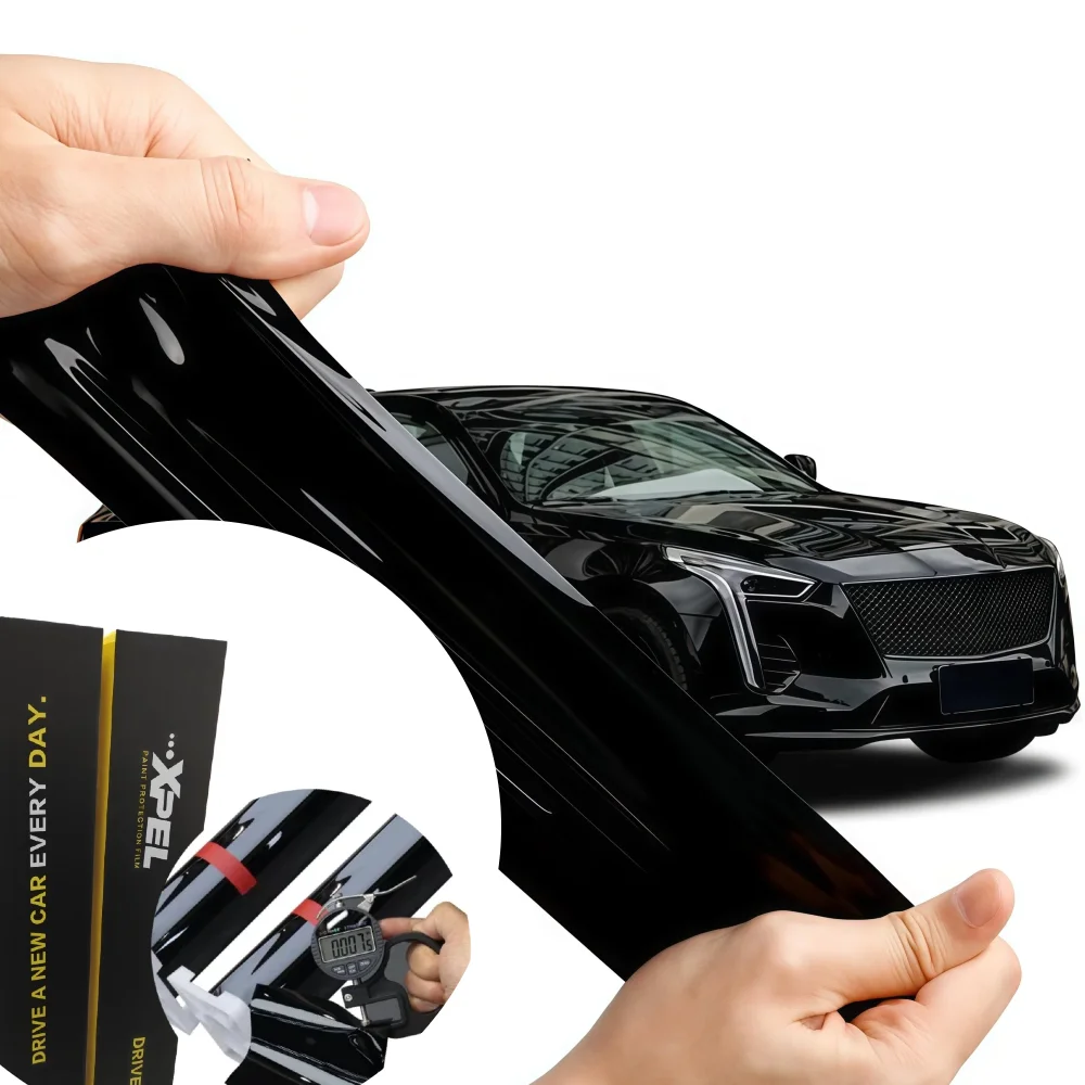 

XPEL Lux Plus glossy black TPU PPF XPEL car paint protection film scratches self-healing 10-year warranty