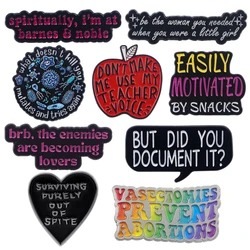 Apple Quotation Enamel Pin Cartoon Brooches For Women Lapel Pins Badge on Backpack Costume Accessories Fashion Jewelry Gifts