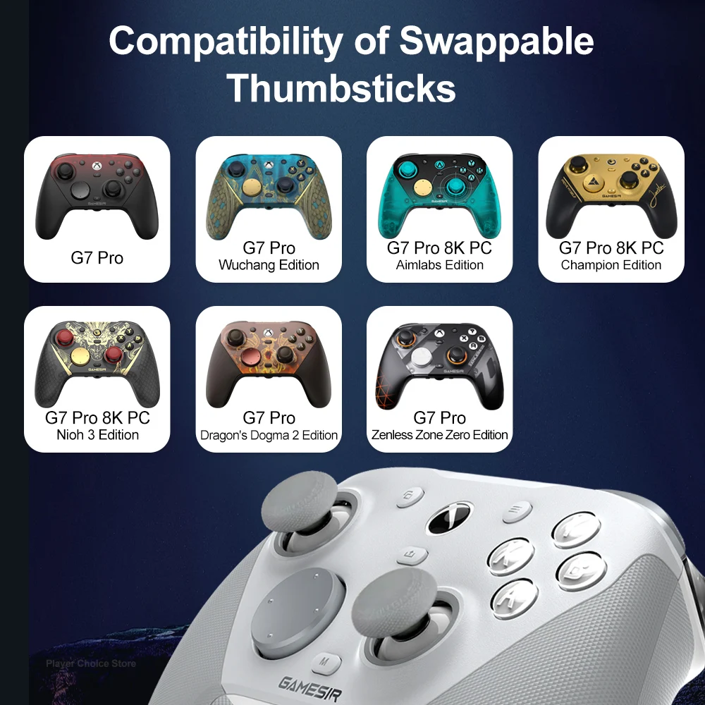 GameSir G7 Pro 8K Carrying Case for G7 Pro Wuchang ZZZ Aimlabs Champion Edition with 3 Pairs Swappable Thumbsticks Handy Bag view 5