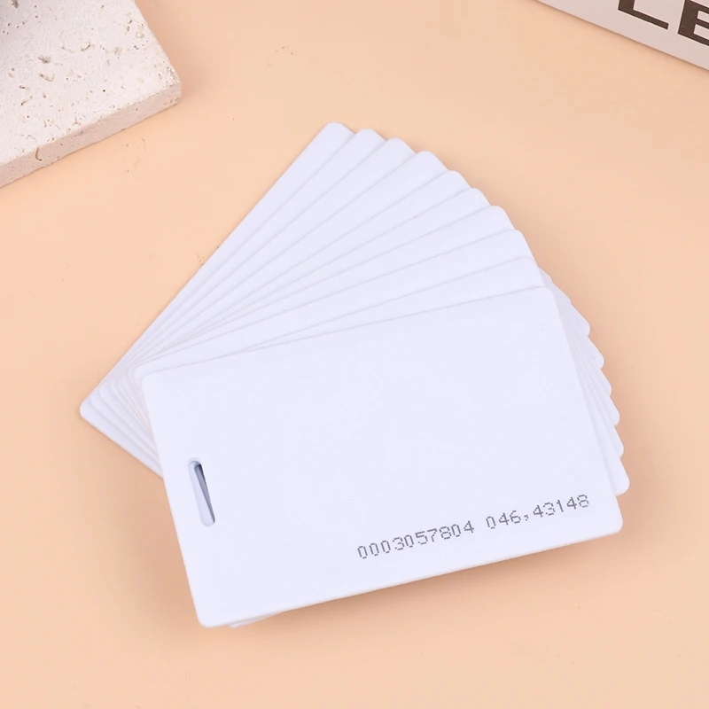 10Pcs ID With Code Rewritable Composite Key Cards TK 4100 Chip Frequency RFID Card Copyable Changeable Duplicator White Card