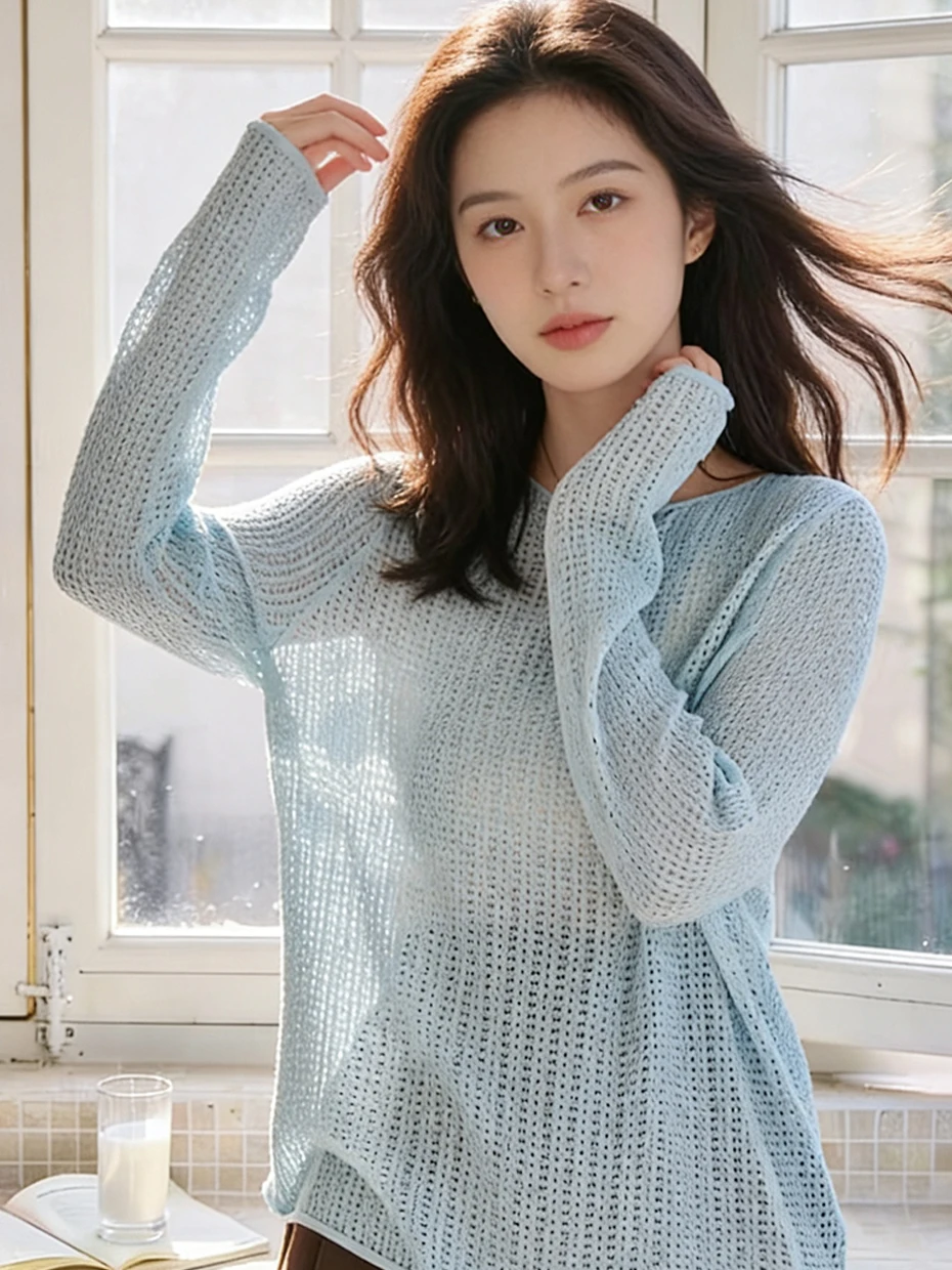 

Beachwear Hollow out Sun Protection Cover up Women's Outerwear Summer Unique Beautiful Lightweight Loose Knitted Top