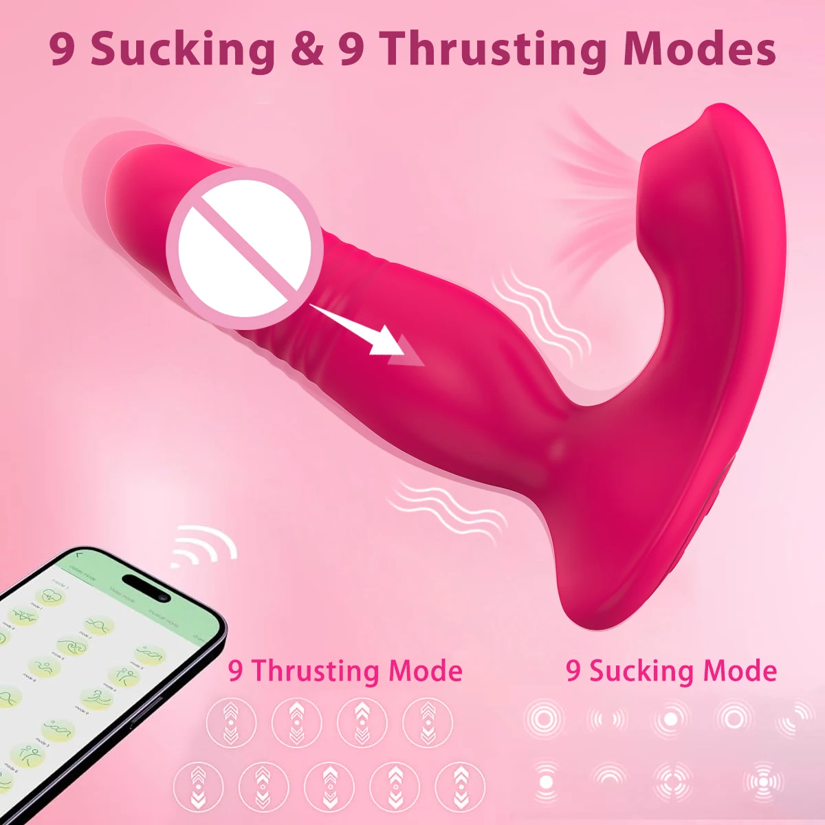 Thrusting Dildo Sucking Vibrator Sex Toy for Women Clit Stimulator 9 Mode G Spot Clit Nipple Wearable Vibrator Adult Product 18+ - view 2