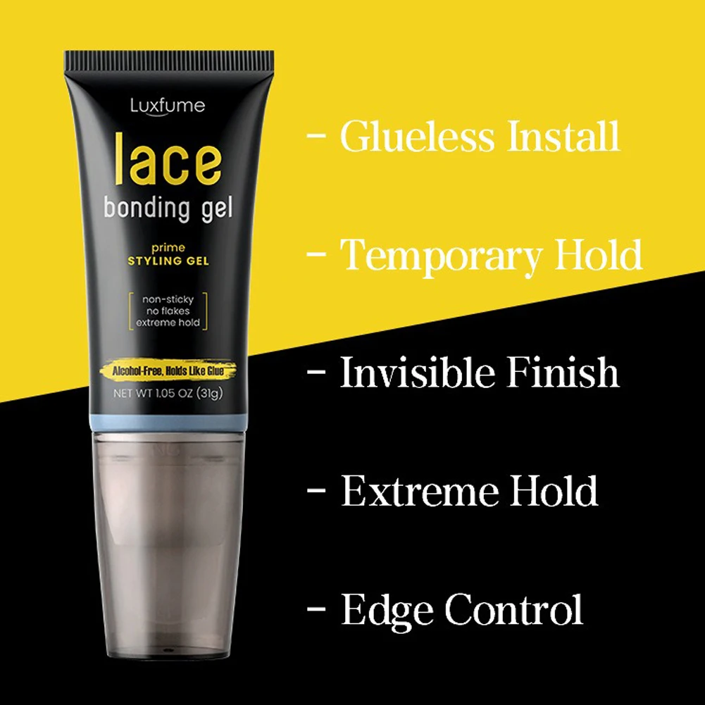 31G Strong Hold Waterproof Lace Wig Glue Invisible Bonding Gel for Wig Installation Prime Styling Hair Gel for Lace Wigs Remover