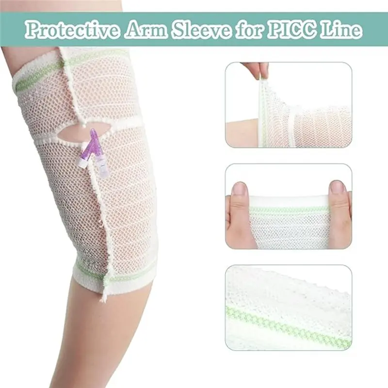 DT51 PICC Line Cover Sleeve 12 Pcs Breathable Upper Protector Sleeve Cover for Catheter Dressing