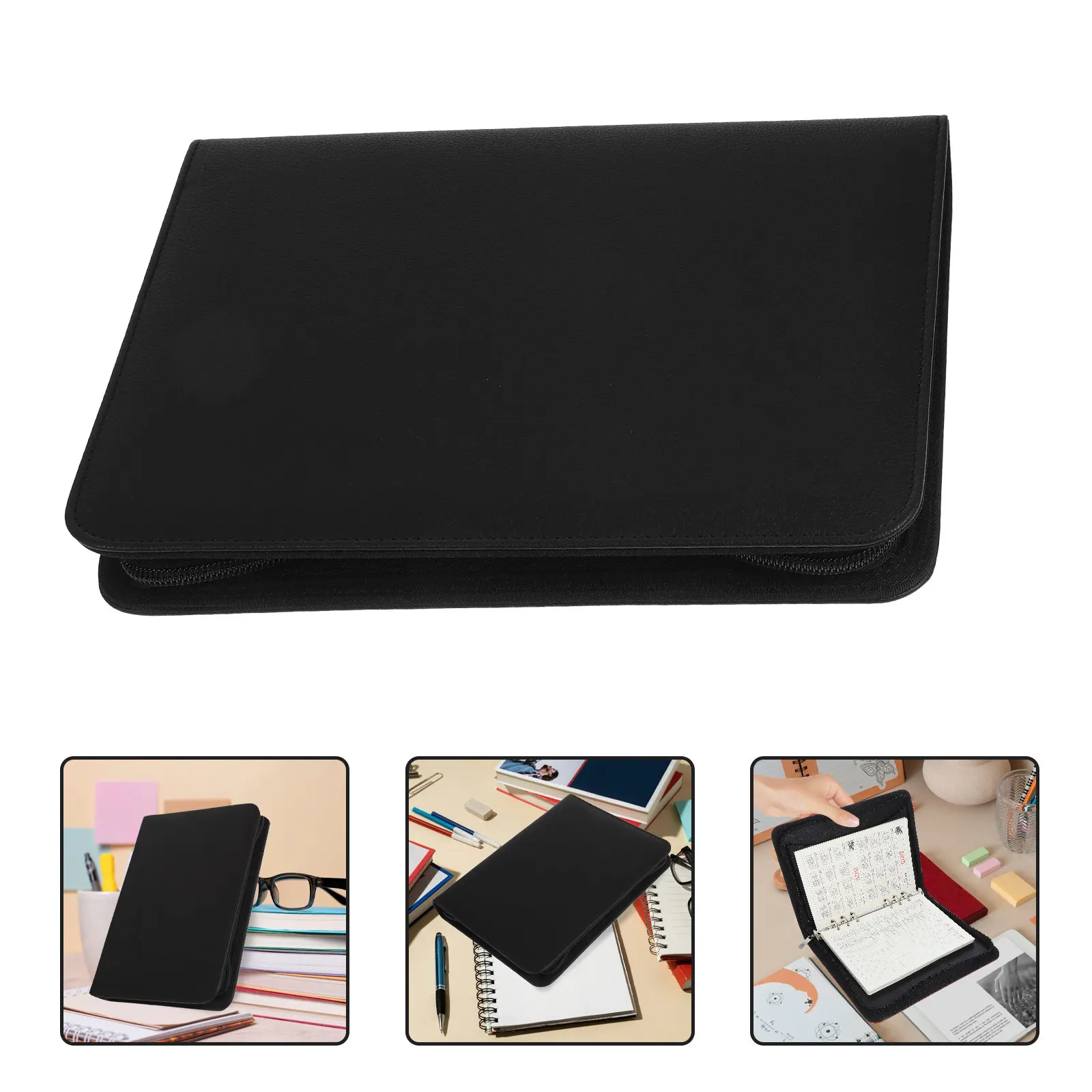 

Портфолио-органайзер из ПУ кожи на молнии, большая вместимость, надежная застежка, для деловых документов, резюме, блокнотов