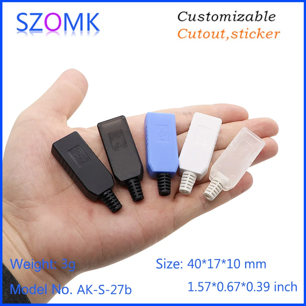 10Pcs 40*17*10mm diy electronic plastic housing switch box hot sales usb stick plastic electronics enclosure abs project case