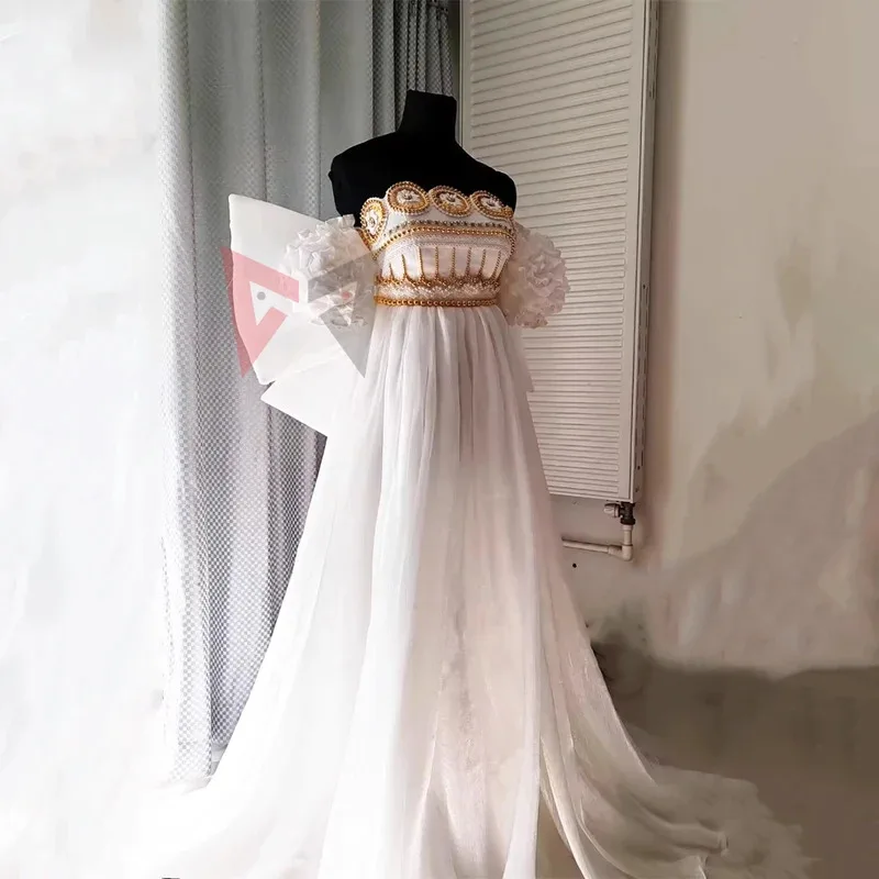 

Новый костюм принцессы для косплея, платье Золотого Луны, комплект с крыльями и бантом на заказ для рождественской свадьбы, Хэллоуина, игровой вечеринки