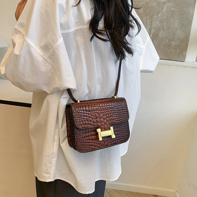 

Crocodile pattern women's bag 2025 new fashion versatile handbag shoulder messenger women's bag high-end texture bag