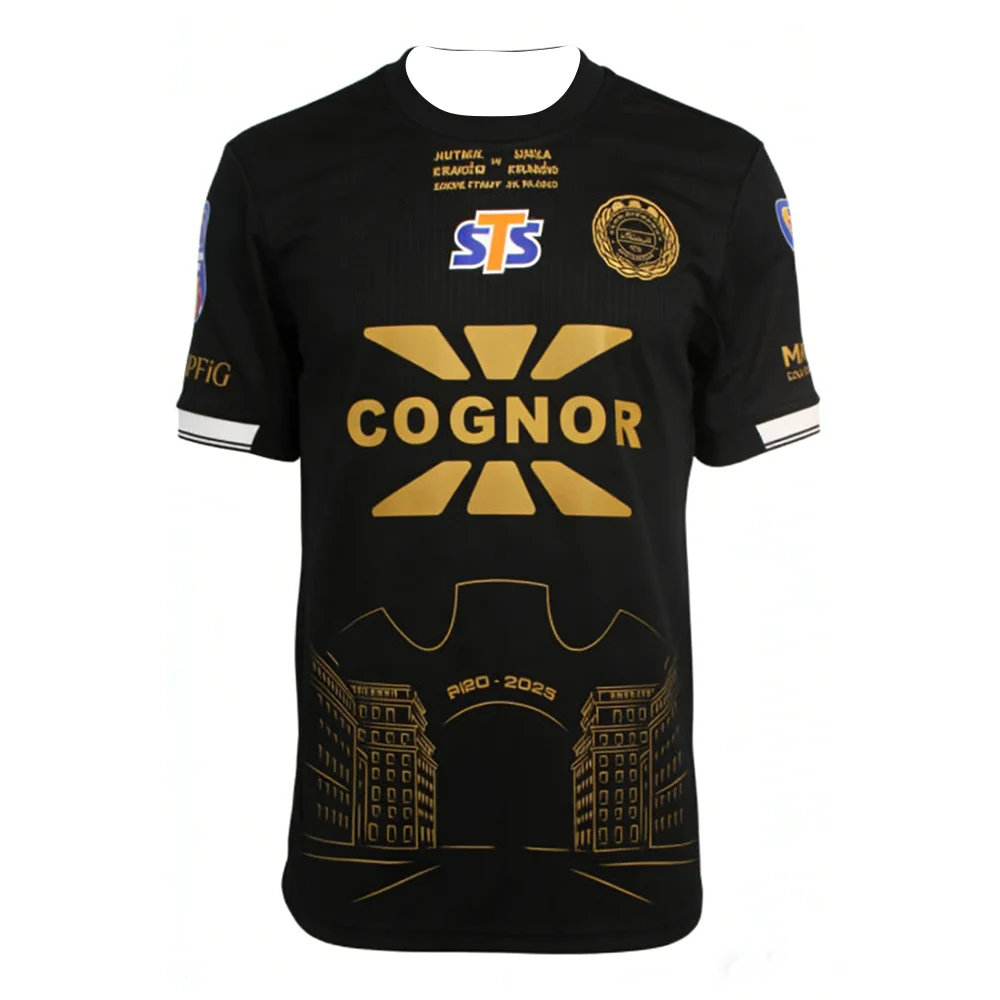 2026 KS Hutnik Kraków Team Kurzarm-Sport-T-Shirt Atmungsaktiv Schnelltrocknend Polnische Liga Fanwear